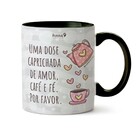 Caneca Fofura Amor E Cafe - Interior E Alça Preta