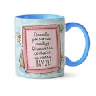 Caneca Fofura Pensamento Positivo - Interior E Alça Azul Claro