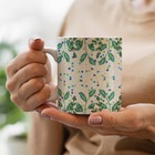 Caneca Folhas Poá Verde