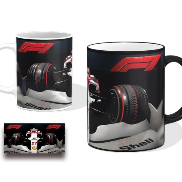 Caneca Formula 1 Honda Corrida Cerâmina 325ml Branca Xicara