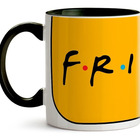 Caneca Friends Logo Amarelo Interior E Alça Preta