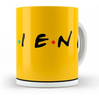 Caneca Friends Logo Amarelo Interior E Alça Preta