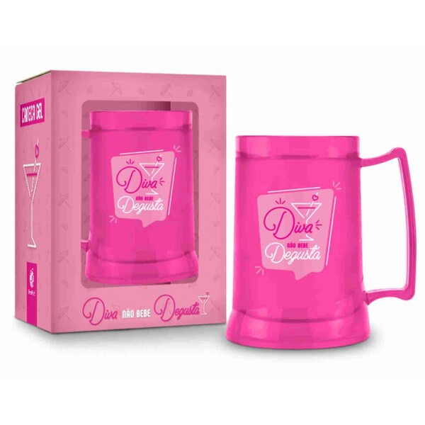 Caneca Gel Congelante Cerveja Diva Não Bebe Degusta 300ml Bra