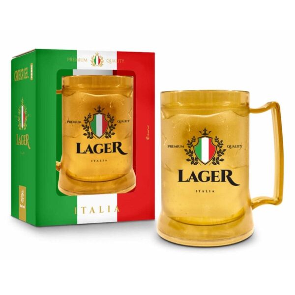 Caneca Gel Congelante Cerveja Lager Itália 300ml Brasfoot