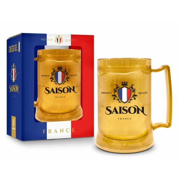 Caneca Gel Congelante Cerveja Saison França 300ml Brasfoot