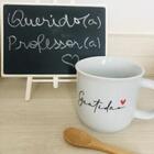 Caneca Gratidao + Colher Bambu