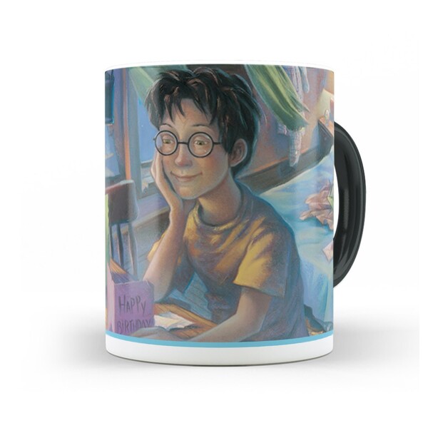 Caneca Harry Potter Aniversario Arte - Interior E Alça Preta