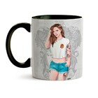 Caneca Hermione Moderna Grifinória - Interior E Alça Preta