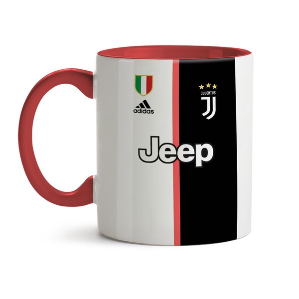 Caneca Juventus Camiseta Time - Interior E Alça Vermelho