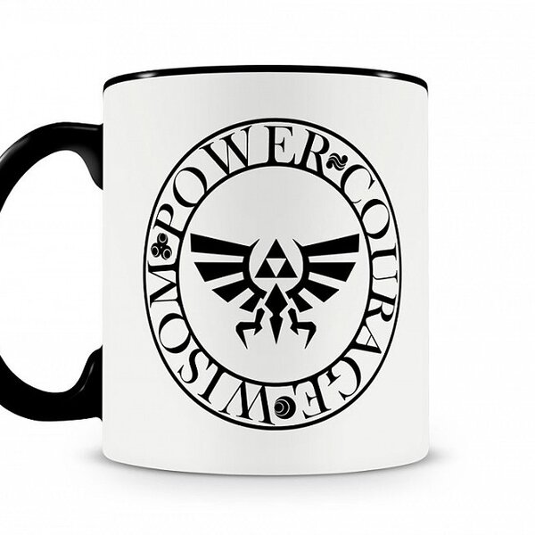 Caneca Legend Of Zelda Triforce Mod 2 Preta