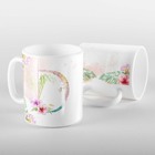 Caneca Letras Iniciais D Aquarela