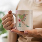 Caneca Letras Iniciais K Aquarela