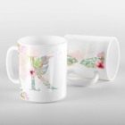 Caneca Letras Iniciais K Aquarela