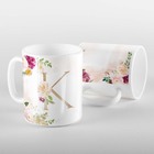 Caneca Letras Iniciais K Marsala