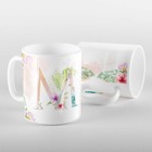 Caneca Letras Iniciais M Aquarela