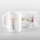 Caneca Letras Iniciais T Aquarela