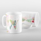 Caneca Letras Iniciais W Aquarela