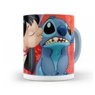 Caneca Lilo   Stitch Amor E Amizade - Interior E Alça Azul Cl