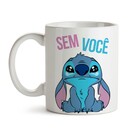 Caneca Lilo   Stitch Sem Voce Com Voce - Interior E Alça Bran