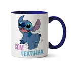 Caneca Lilo & Stitch Festa - Interior E Alça Azul Escuro