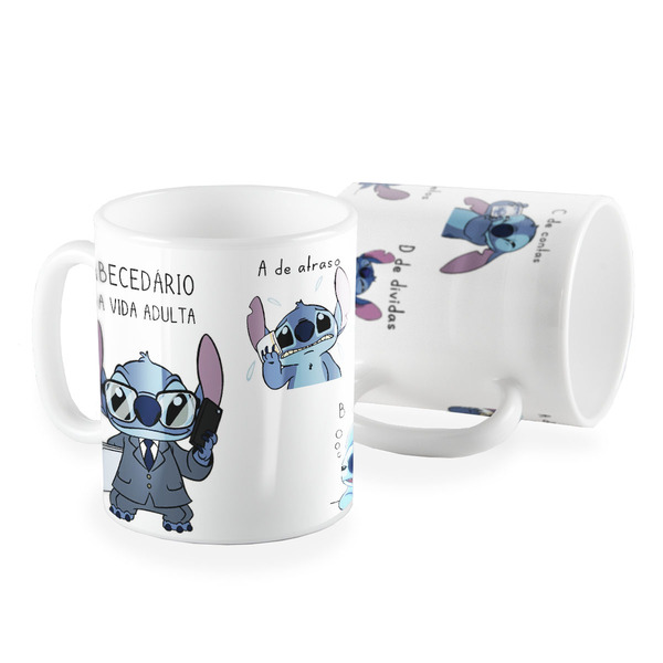 Caneca Lilo Stitch Abecedário Da Vida Adulta