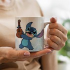 Caneca Lilo Stitch Toma Conta Da Sua Vida Meme Aquarela