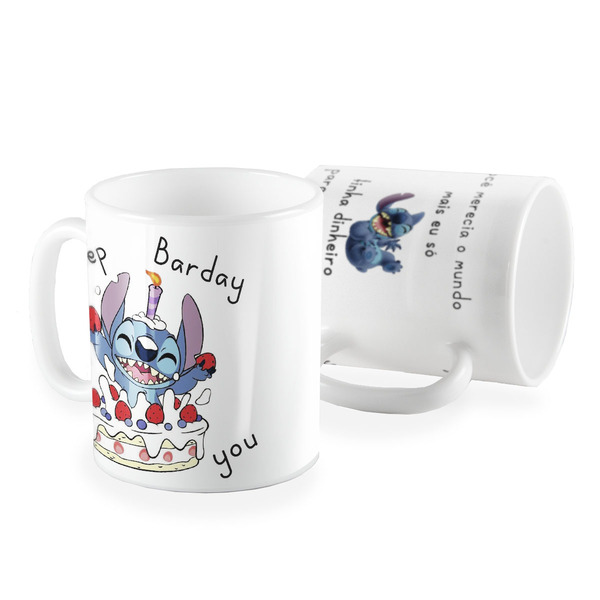 Caneca Lilo Stitch Você Merecia O Mundo Mais Eu Só Tinha