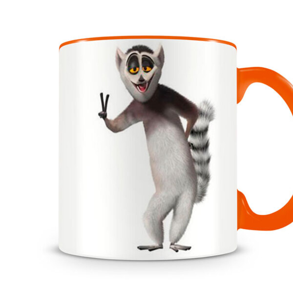 Caneca Madagascar Rei Julien E Maurice Orange