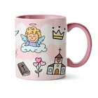 Caneca Madrinha De Consagração - Interior E Alça Rosa