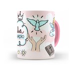 Caneca Madrinha De Consagração - Interior E Alça Rosa