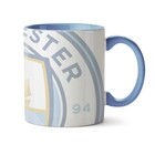 Caneca Manchester City Escudo - Interior E Alça Azul Claro