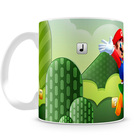 Caneca Mario Bros (world) E Yoshi Branca