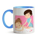 Caneca Massoterapia - Massagem - Interior E Alça Azul Claro