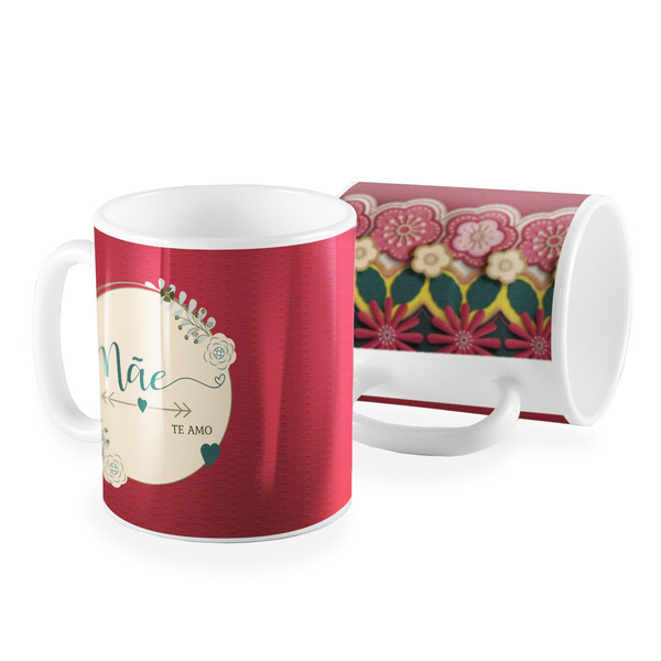 Caneca Mãe Te Amo Love Coração