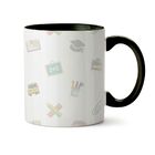 Caneca Melhor Professor Do Mundo Interior E Alça Preta