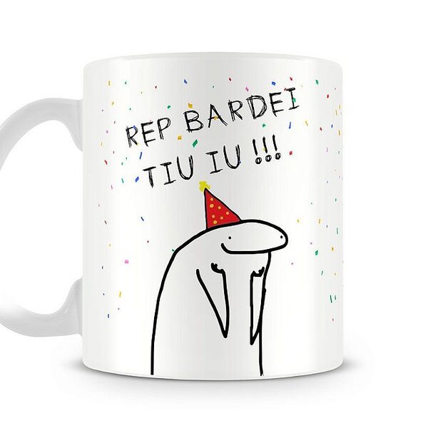 Caneca Meme Flork Aniversário Rep Bardei
