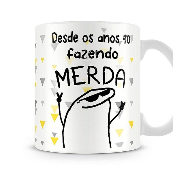 Caneca Meme Flork Desde Os Anos 90 Fazendo M