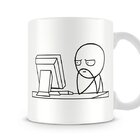 Caneca Meme Pensativo No Computador