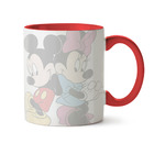 Caneca Mickey E Minnie Juntos Interior E Alça Vermelho