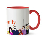Caneca Modern Family Logo Minimalista Interior E Alça Vermelho