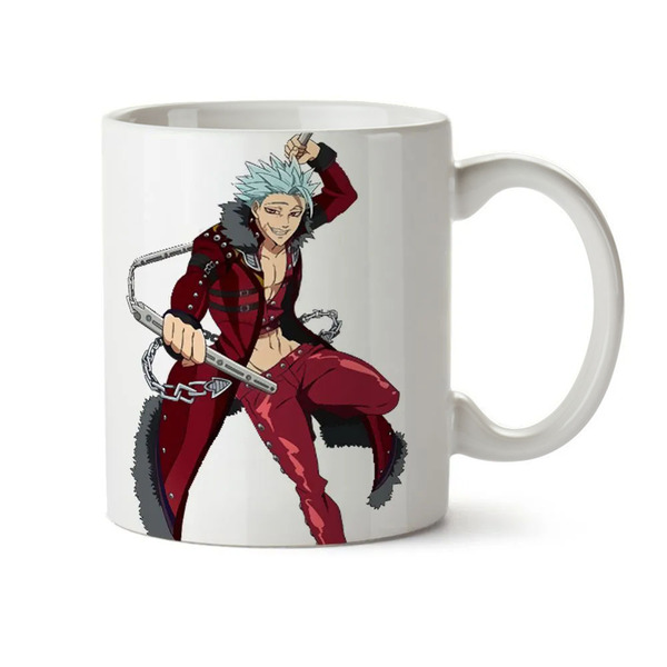 Caneca Nanatsu No Taizai Ban Interior E Alça Branca