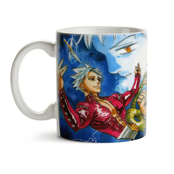 Caneca Nanatsu No Taizai Fight Interior E Alça Branca