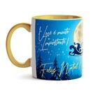 Caneca Natal - Trenó E Pinheiros - Interior E Alça Amarelo