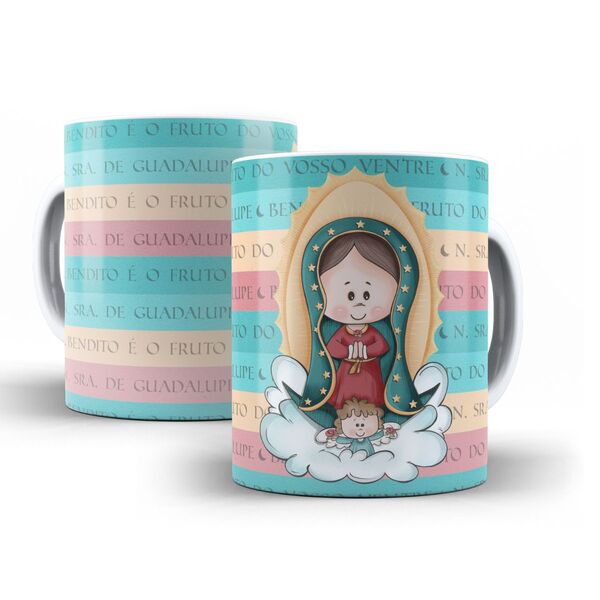 Caneca Nossa Senhora De Guadalupe Cerâmica 325ml Aa