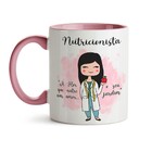 Caneca Nutricionista Rosa - Preto Liso