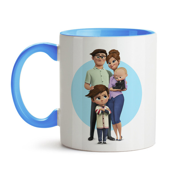 Caneca O Poderoso Chefinho Deitado - Interior E Alça Azul Cla