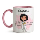 Caneca Obstetra Rosa Cabelo:preto Cacheado