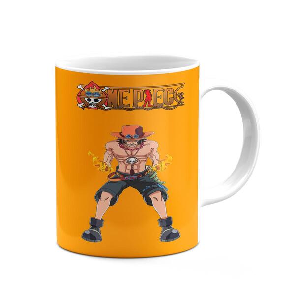 Caneca One Piece 325ml Branca Cerâmina Envio Imediato Anime