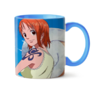 Caneca One Piece Nami E Anne Interior E Alça Azul Claro