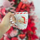 Caneca Papai Noel Vermelho E Branco 8,2x5,4x10,6cm